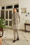 SLATE GREY PRINTED WAISTCOAT
