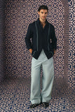 Navy Blue Panelled Shirt