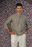 Grey Embroidered Gandoura Shirt