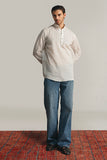 White Textured Gandoura Shirt