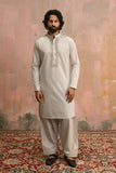 Ice Grey Hand Embroidered Kurta Shalwar