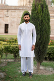 Powder White Egyptian Cotton Shalwar Kameez
