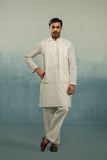 'White' Embroidered Waistcoat