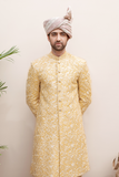 YELLOW GOLD EMBROIDERED SHERWANI