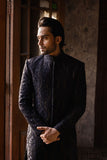 BLACK AND GOLD MESH SHERWANI