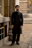 BLACK JACQUARD SHERWANI