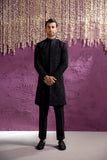 BLACK FLORAL SHERWANI