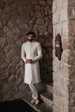 Pearl White Embroidered Sherwani