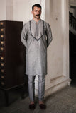 CHARCOAL GREY COTTON SLUB KURTA TROUSER